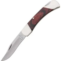 Bear & Son 205R Rosewood Lockback Folding Stainless Clip Pocket Knife With Laminated Rosewood Handle