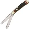 Boker Plus 01BO206 Double Lock Trapper Folding Pocket Knife With Brown Bone Handle