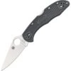 Spyderco 11FPGY Delica Lockback Folding Pocket Knife With Gray Fiberglass Reinforced Nylon Handles