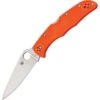 Spyderco 10FPOR Endura 4 Flat Ground Lockback Folding Pocket Knife With Orange Fiberglass Reinforced Nylon Handles