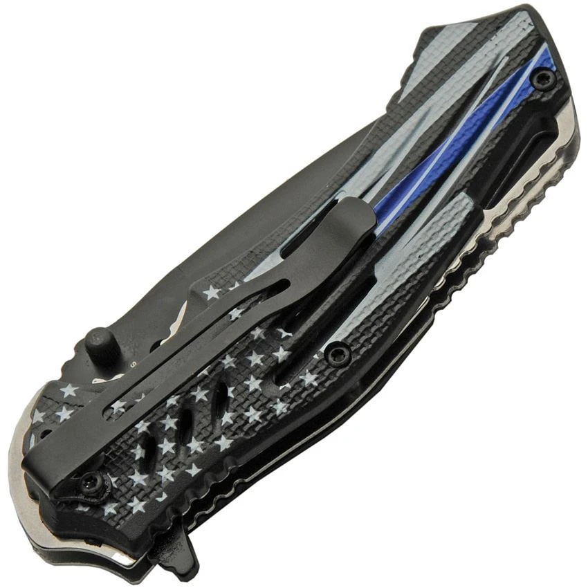Rite Edge Knives 300552PO Police Flag Linerlock A/O - Image 2