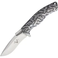 V NIVES 30022 Atmosphere Framelock Satin Finish Knife With Sculpted Titanium Handle