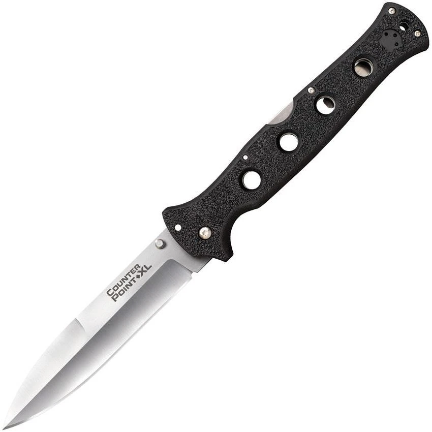 Cold Steel 10AA Counter Point XL AUS10A Stainless Blade Knife With Black Griv-Ex Handle