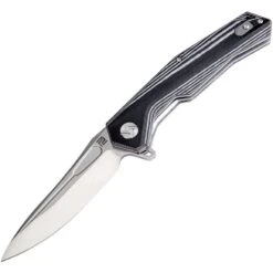 Artisan 1808PBGC Zumwalt Linerlock Satin Finish D2 Tool Steel Blade Knife With Black And White G-10 Handle