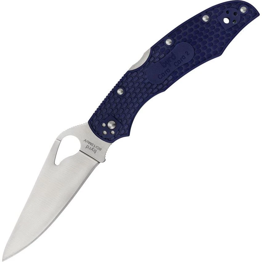 Byrd 03PBL2 Cara Cara 2 Lockback Satin Finish Stainless Blade Knife With Blue Texture FRN Handle