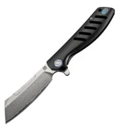 Artisan 1815GSDBK Damascus Blade Tomahawk Framelock Knife With Black Titanium Handle