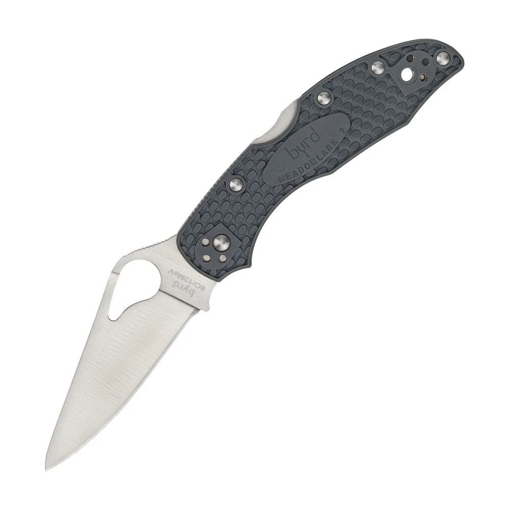 Byrd 04PGY2 Meadowlark 2 Lockback Knife Gray Bi-Directional Texture FRN Handle