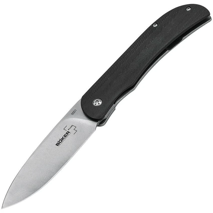 Boker 01BO137 D2 Tool Steel Exskelibur I Framelock Knife With Black G10 Handle