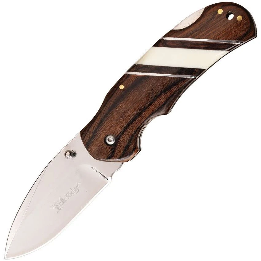 Elk Ridge 949BR Lockback Knife With Brown Pakka Wood Handle