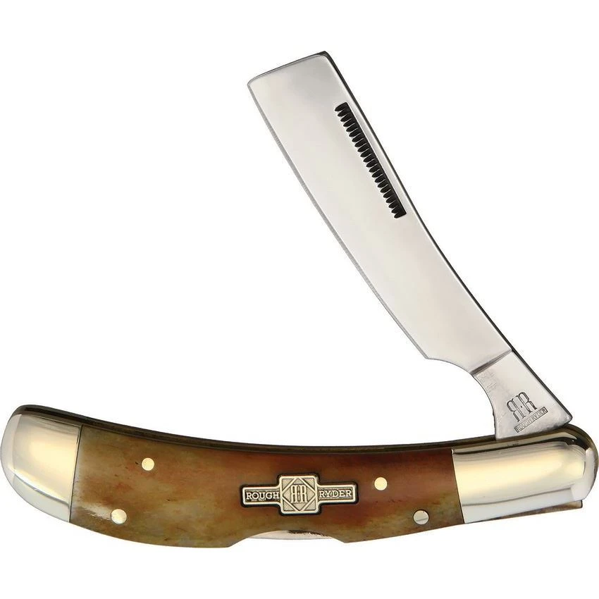 Rough Ryder 2003 Lockback Razor Smooth Amber